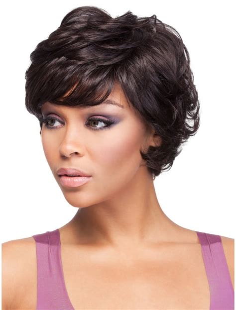 Short Curly Ladies Wigs With Bangs