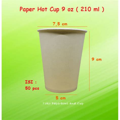 Jual Paper Hot Cup Oz Ml Polos Isi Pcs Gelas Kertas Gelas Kopi Teh Berbagai Minuman