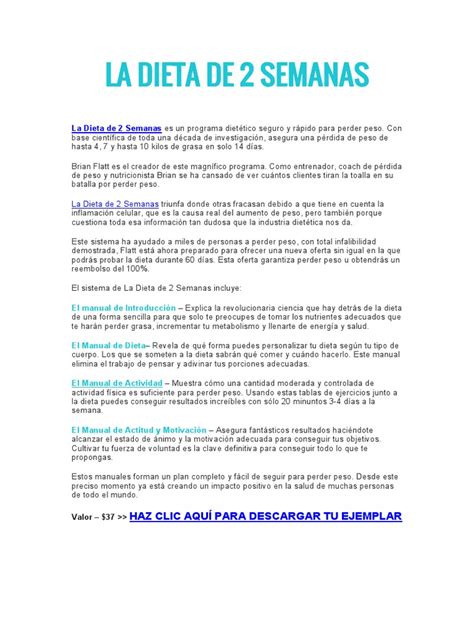 La Dieta De 2 Semanas Pdf