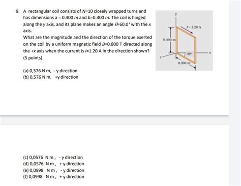 Solved A Rectangular Coil Consists Of N Closely Chegg