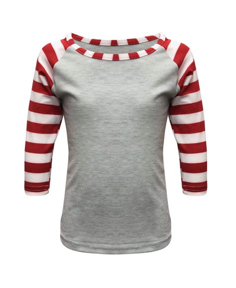 Candy Cane Gray Red Stripes Top Kids Iltex Apparel
