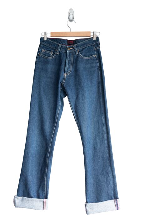 Lee Dark Denim Turn Ups Jeans Preloved Size 8 Ebay