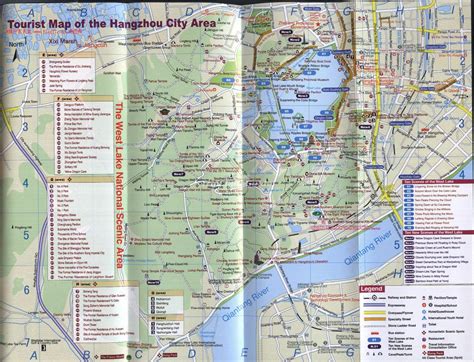 Tourist Map Of The Hangzhou City Area Maps Of Hangzhou