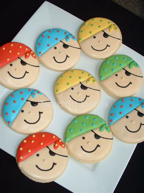 Pirate Cookies 1 Dozen Party Cookies Birthday Cookies Decorated