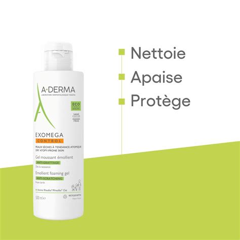 A DERMA EXOMEGA CONTROL GEL MOUSSANT ÉMOLLIENT ANTI GRATTAGE 500 ml