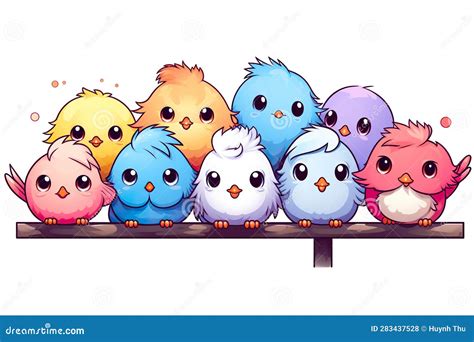 Kawaii Cute Birds Sticker Image In The Style Of Kawaii Art Meme Art