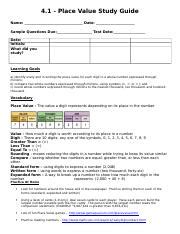 Place Study Guide Questions