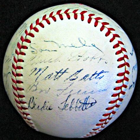 1948 Boston Red Sox Team Signed Baseball 5 Memorabilia Center