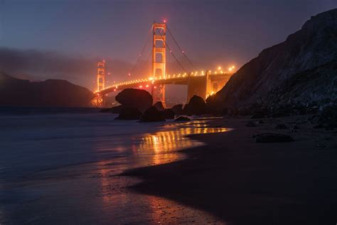 Golden Gate Bridge Fog Sunrise 4k Hd Desktop Wallpaper For