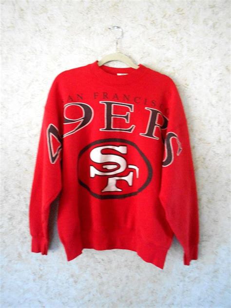 Vtg 90s San Francisco 49ers Crewneck Sweatshirt Red Oversized Etsy