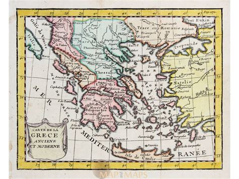 Greece Antique Map Carte De La Grece Claude Buffier 1744 Mapandmaps