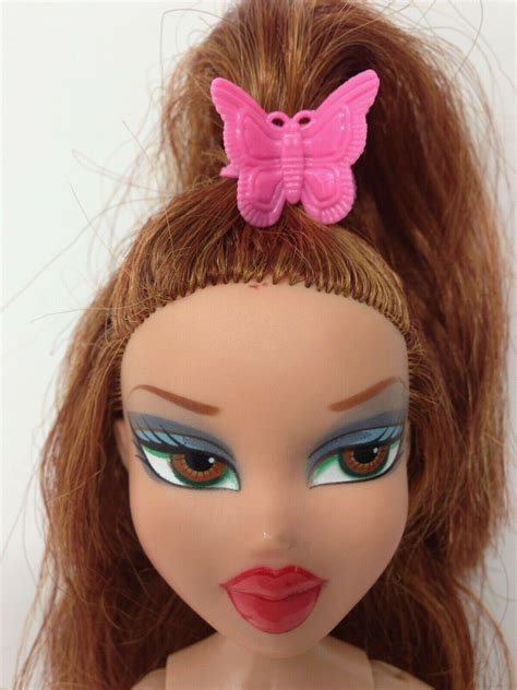 Bratz Nude Doll Meygan Long Red Hair Brown Eyes Butterfly Clip Rare Htf