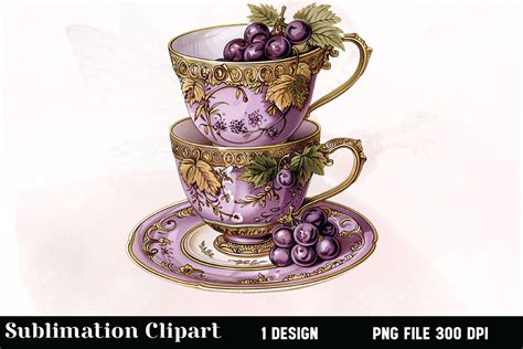 Vintage Teacup Clipart PNG Graphic by Vertex · Creative Fabrica