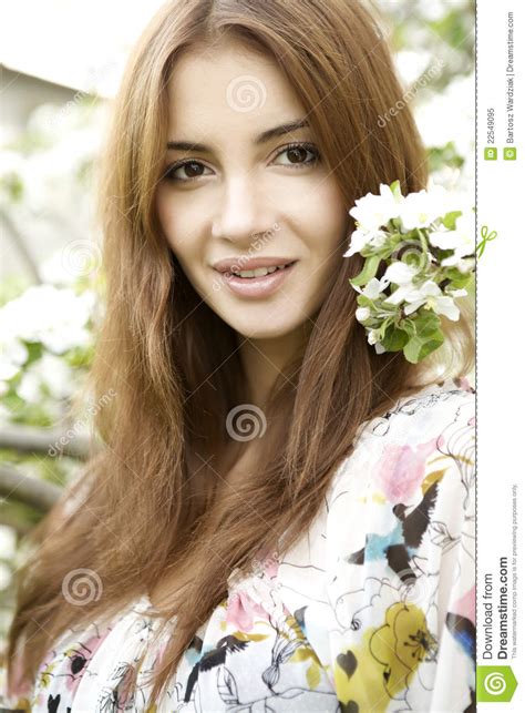 Brunette In The Garden Stock Image Image Of Outdoor
