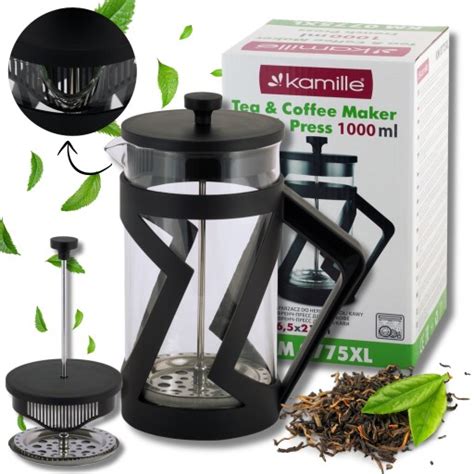 Zaparzacz Do Kawy Herbaty Dzbanek French Press Szklany Kamille Ml