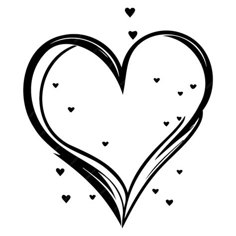 Amor desenho de coração valentine ilustração esboço desenho à mão ...