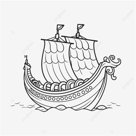 Hình ảnh Tàu Buồm Viking Trang Tô Màu Phác Thảo Bản Vẽ Phác Thảo Vectơ ...