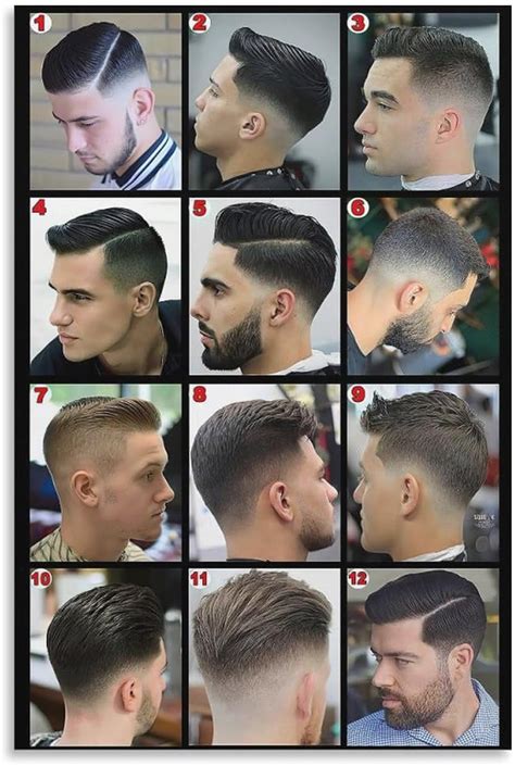 Modern Barbershop Mens Hairstyle Guide Poster Mens