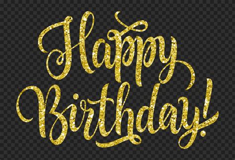 Happy Birthday Gold Glitter Text PNG Image | Citypng