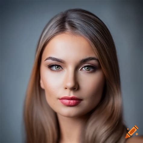 Beautiful Brunette Russian Woman Symmetrical Face Accurate Face Acurate Eyes