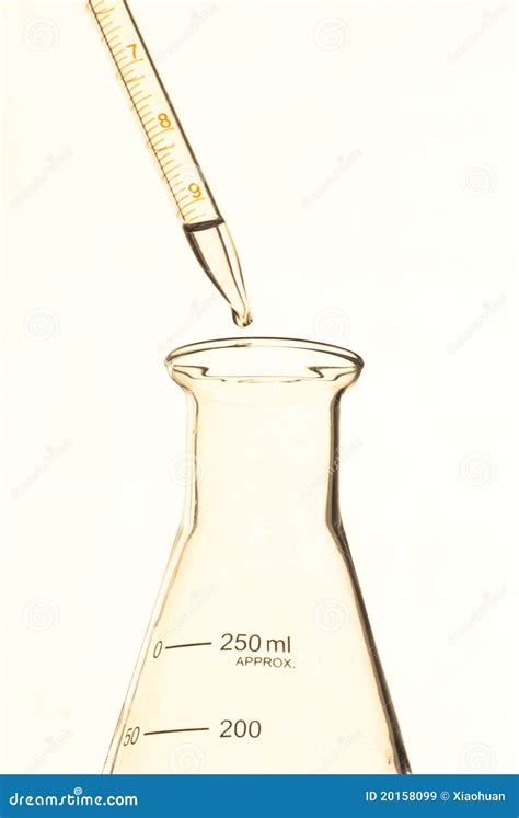 The Pipette and Triangular Flask Stock Image - Image of vector
