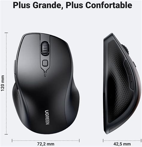 Souris Sans Fil Bluetooth Ugreen Silencieuse Ergonomique Ghz