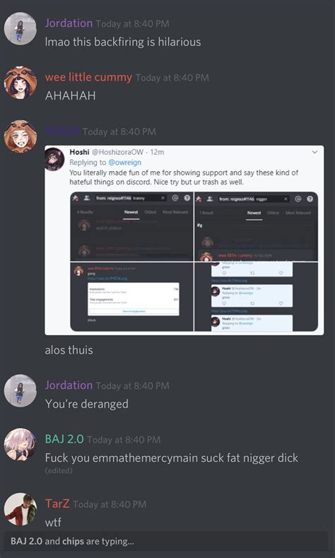 Hoshi on Twitter: "Correction*: it wasn’t her discord but a private one