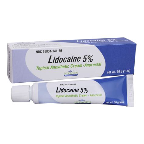 Patrin Pharma Inc Topical Pain Relief 5% Strength Lidocaine HCl Cream