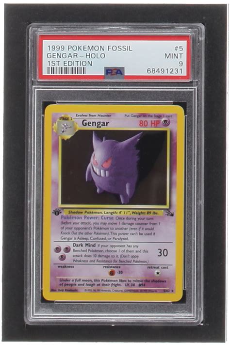 Gengar Pokemon Fossil St Edition Holo Psa Pristine Auction