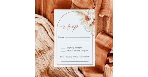Boho Wedding Rsvp Card Vertical Response Card Zazzle