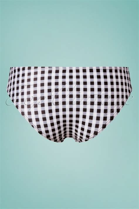 Belsira Gigi Gingham Low Waist Bikini Pants Ann Es En Noir Et Blanc Acheter Chez Topvintage