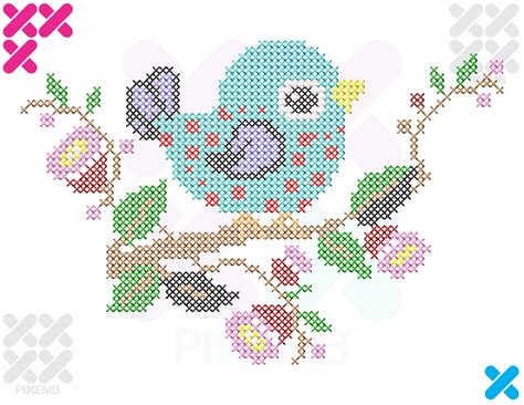 Bird Cross Stitch Embroidery Design Automatic Embroidery Etsy