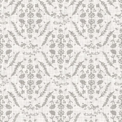 French Provincial Grey Damask Pattern Wallpaper - Murals Your Way