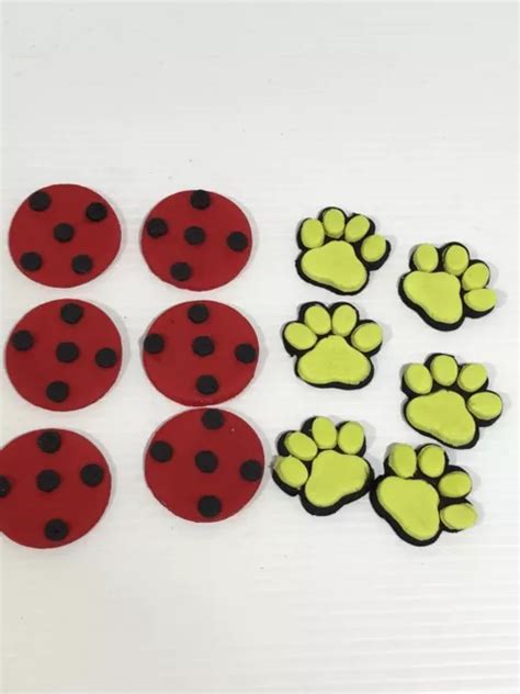 Miraculous Ladybug And Cat Noir Paw Print Edible Cake Cup Cake