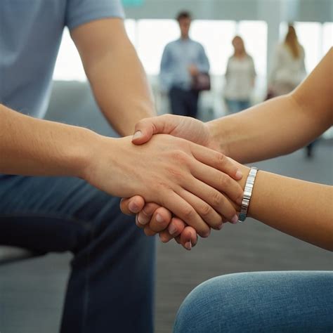 Shy Blonde Girl Smiling Attractive Guy Flirting With Beautiful Woman On Bench Premium AI