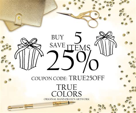 DISCOUNT COUPON: Buy 5 Items and Save 25% Discount Code, Coupon Code - Etsy