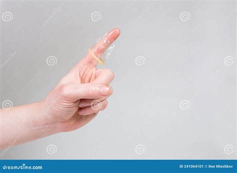 Safe Sex Condom In Man S Hand Contraceptive Stock Image Image Of