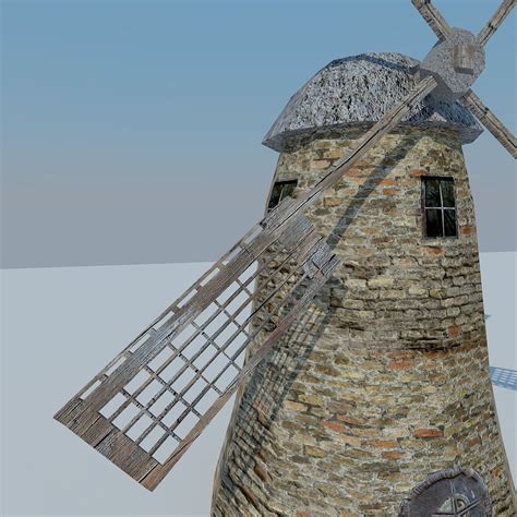 model  poly mill windmill vr ar  poly cgtrader