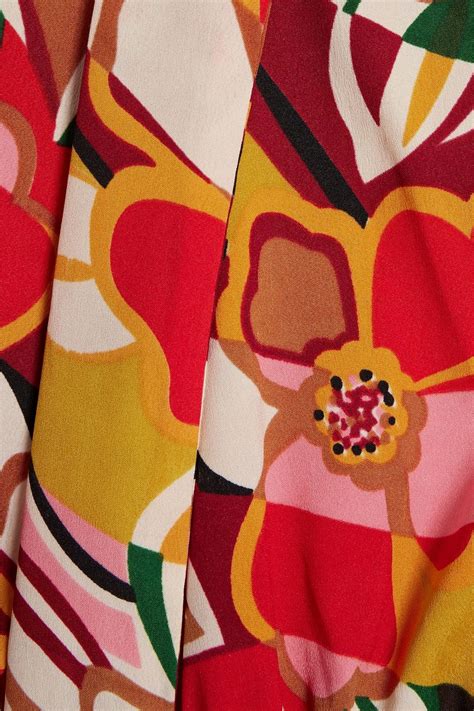 Walter Baker Larana Pussy Bow Floral Print Crepe De Chine Mini Dress The Outnet