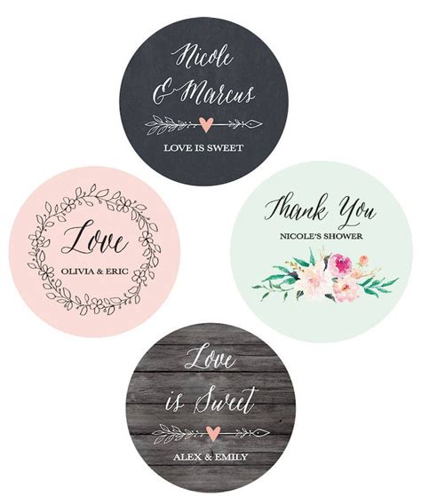 Wedding Favor Stickers Wedding Labels Personalized Stickers Etsy