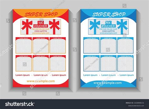 Super Shop Voucher Flyer Promotion Design Stock Vector Royalty Free