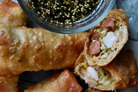 Shrimp And Sausage Egg Rolls — The Sofrito Project