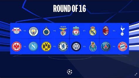 Jadwal Dan Bagan Babak 16 Besar Liga Champions Eropa 2023 Banyak BIG