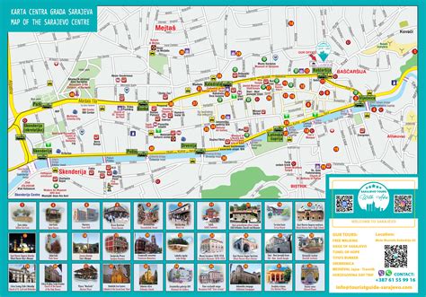 Top Tourist Attraction and Places Map of Sarajevo Bosnia and