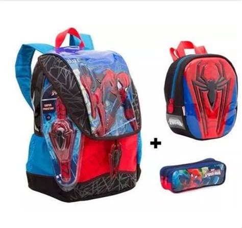 Kit Mochila Homem Aranha Costas Spider Man 17z Sestini 2017 R 355 90