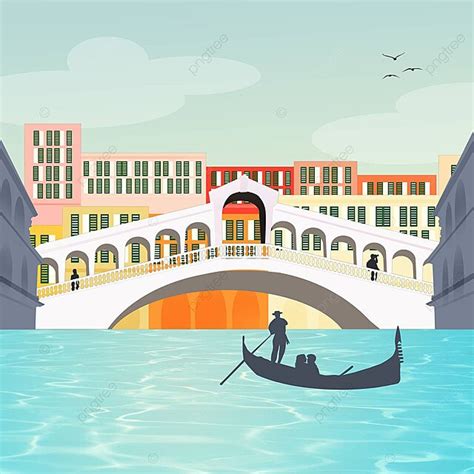 The Rialto Bridge In Venice Lagoon Gondolier Guides Photo Background