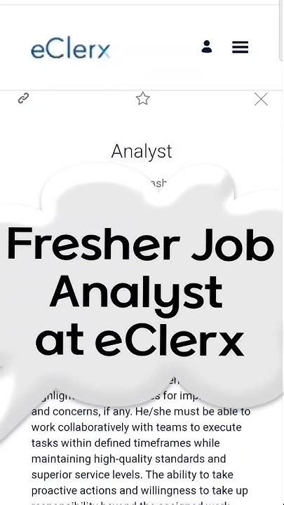 Fresher Analyst Job At Eclerx Fresherjobs Freshers Youtube