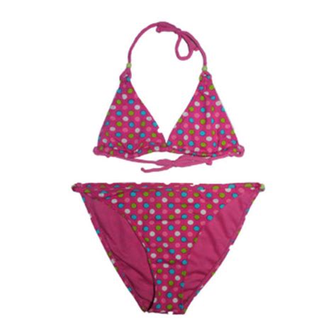 ChinaGirls Bikini With Colorful Dot Prints On Appearance Beads On End Of Ties And Waistband