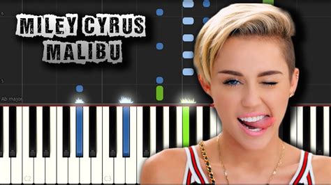 Miley Cyrus Malibu [piano Tutorial] Synthesia Download Midi Pdf Scores Youtube