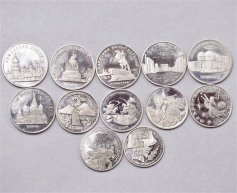 Юбилейные монеты СССР Пруф 12 шт. 1,3,5 рублей. 1987-1992 год. Идеал ...